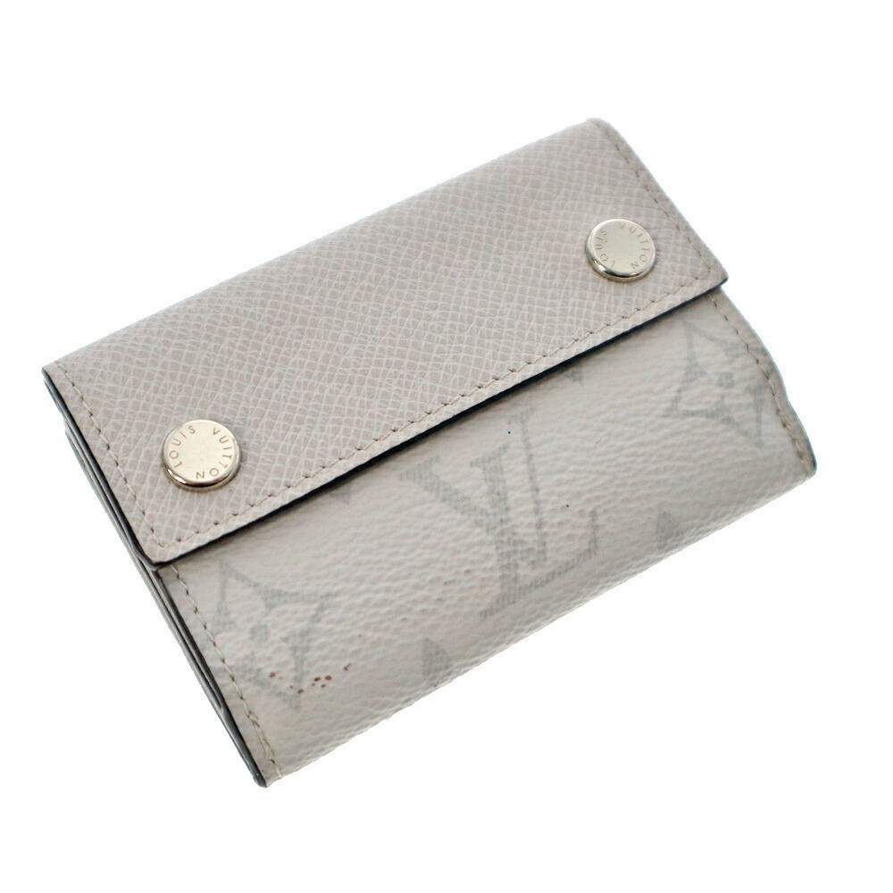 Louis Vuitton Wallet Off Leather Taiga Antarctica SK White Discovery - Picture 1 of 6